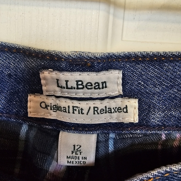 L.L.Bean Vintage Insulated Plaid Original Fit Relaxed High Rise Jeans Cuffed - Picture 4 of 6